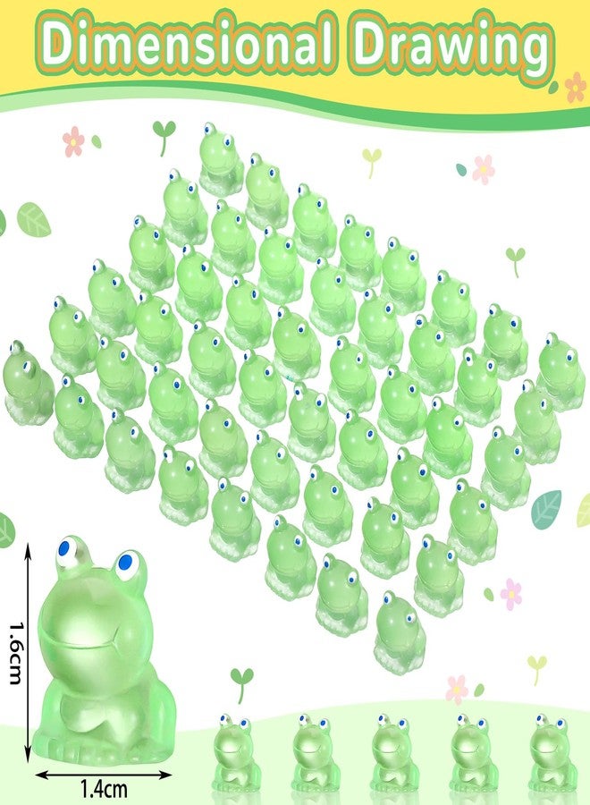 Chitidr 50 Pcs Mini Resin Frogs Miniature Figurines Animals Glow in The Dark Tiny Frogs for Garden Landscape Micro DIY Ornament Accessories Home Decor - Image 3